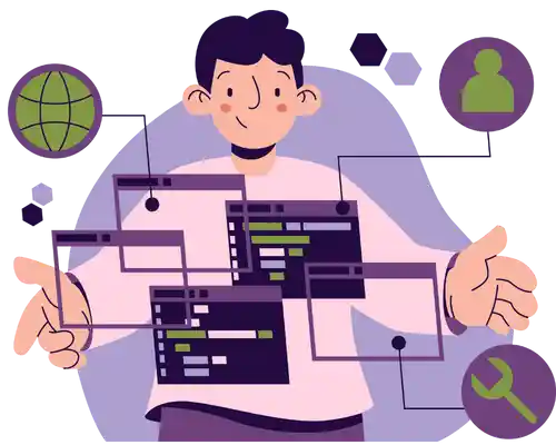 Business digital transformation illustration